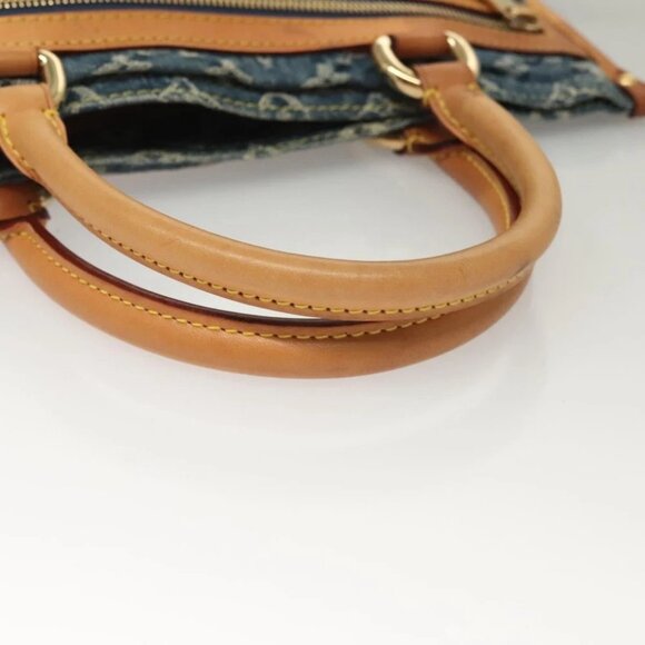 LOUIS VUITTON Monogram Denim Flat Shopper Tote Bag Blue - Picture 8 of 14
